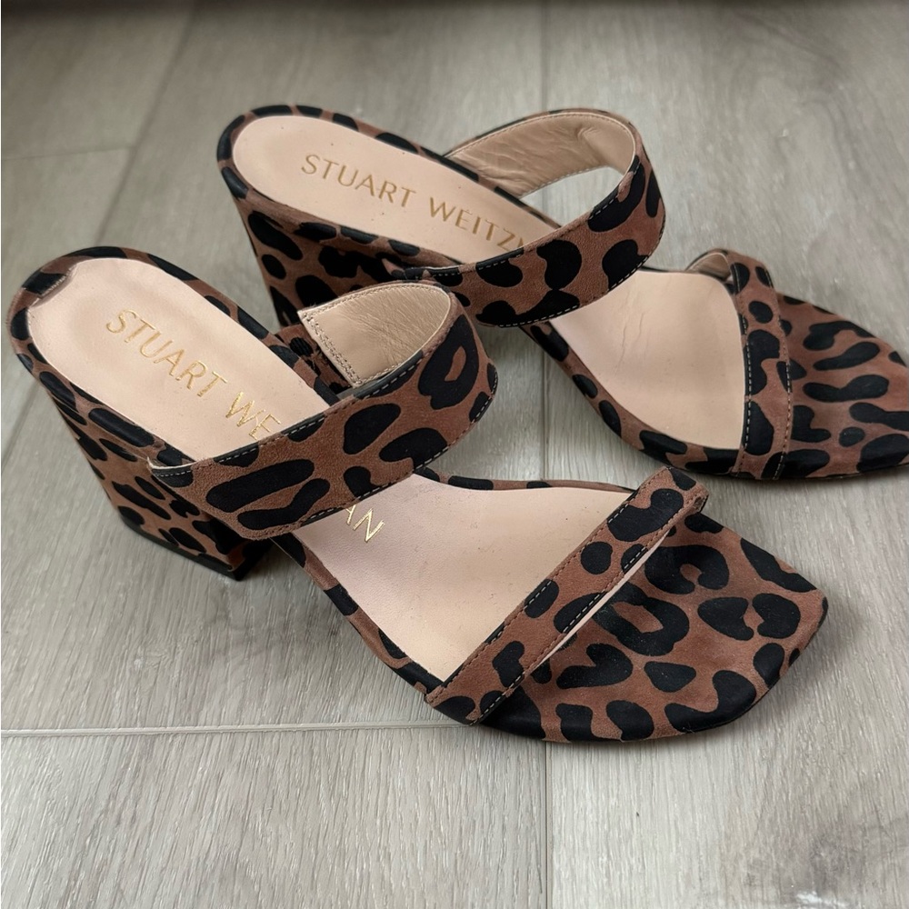 Stuart Weitzman Olive animal print heel sandal